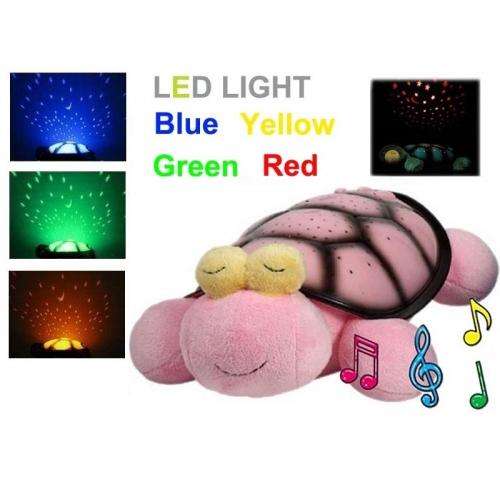 **PINK** NEW 2 IN 1 TURTLE NIGHT LIGHT WITH MUSIC