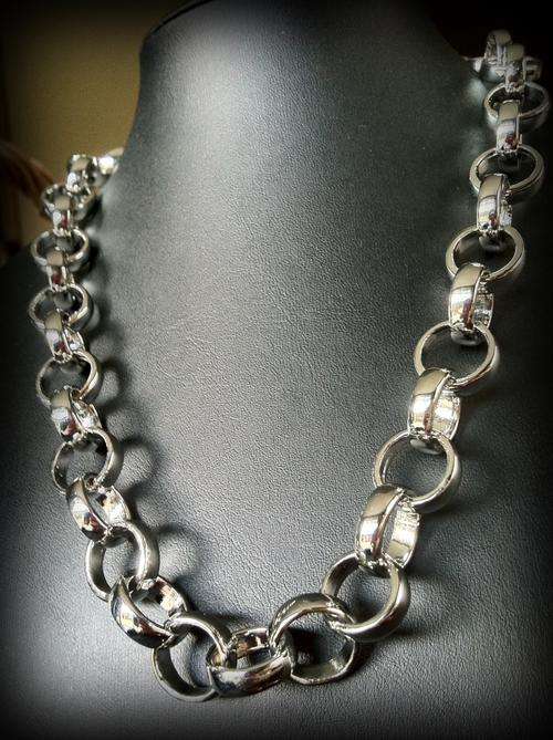 LAST ONE!!15mm TIBETAN SILVER ROLO NECKLACE 50 cm