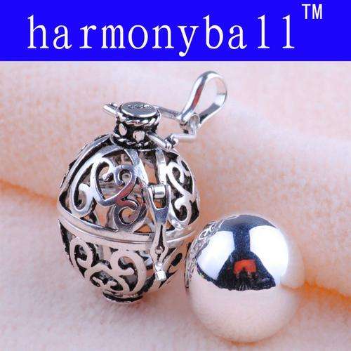 925 sterling Silver Electroplated Harmony ball Angel sounds Mexican Bola PENDANT