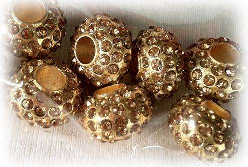 1pcs GOLD TONE GOLD RHINESTONE Bead charm Fit Pardora