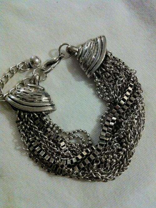 STUNNING WIDE TIBETAN SILVER MULTI STRAND BRACELET