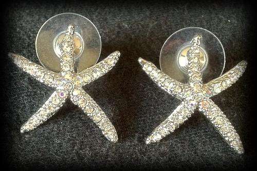 RHINESTONE SEA STAR EARRINGS