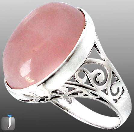 GENUINE 16.13cts RARE PINK ROSE QUARTZ IN SOLID 925 SILVER ARTISAN RING: Size 8