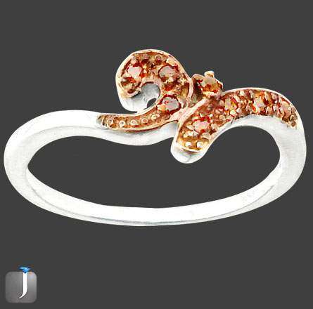 GENUINE 0.14cts RED DIAMOND IN SOLID 925 STERLING SILVER RING: Size 8