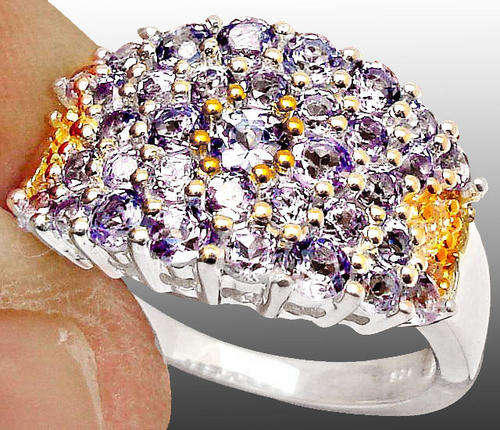 GENUINE 2.95cts BLUE TANZANITE IN SOLID 925 SILVER ARTISAN RING: Size 8.5