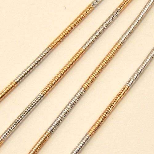 GORGEOUS 2 MM TWO TONE GOLD SNAKE CHAIN NECKLACE 45 cm
