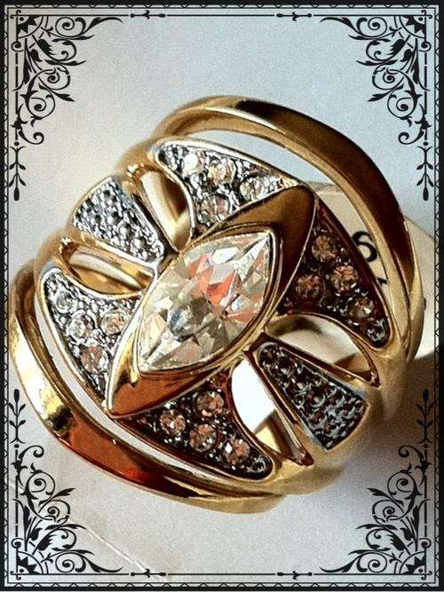GOLD EP 3 BAND DIAMANTE SET 1 YEAR GUARANTEE SIZE 18