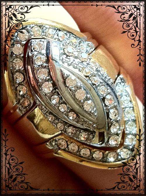 GOLD EP 3 BAND DIAMANTE SET 1 YEAR GUARANTEE SIZE 17