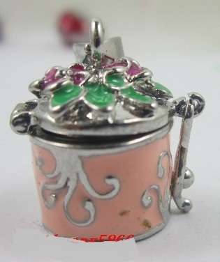 Tibetan silver PEACH Perfume Wish Box Charms pendant 20x18mm