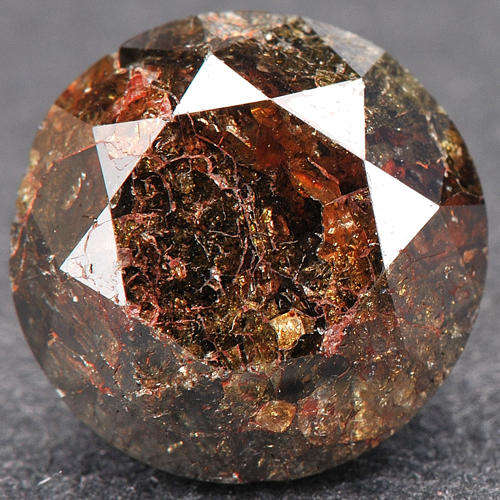 3.86 cts BEAUTIFUL ROUND CUT RED BLACK RARE LOOSE NATURAL DIAMOND SOLITAIRE -100% Authentic