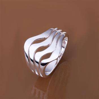 LOW SHIPPING, IN STOCK!! SILVER ELECTROPLATED WEAVE RING: SIZE 8
