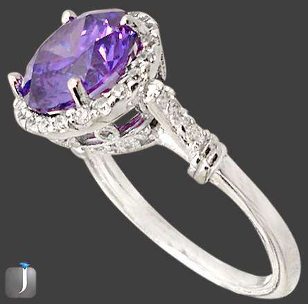 7.41cts MERLOT PURPLE AMETHYST & WHITE TOPAZ in SOLID 925 STERLING SILVER