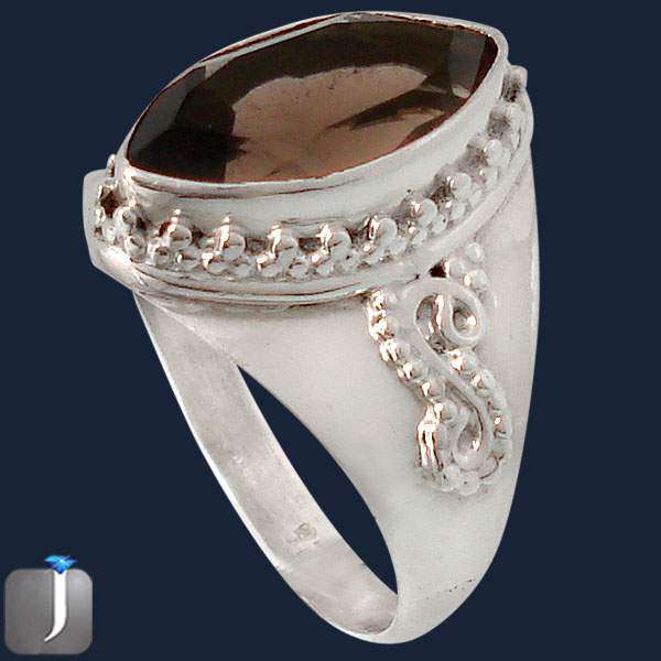 4.30cts BROWN SMOKEY TOPAZ MARQUISE in SOLID 925 STERLING SILVER SIZE 7.5