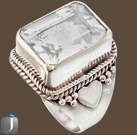 8.47cts RADICAL WHITE TOPAZ IN SOLID 925 STERLING SILVER RING: SIZE 7.5