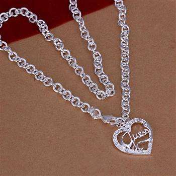 LOW SHIPPING!IN STOCK!!!STERLING SILVER ELECTROPLATED GUESS HEART NECLACE