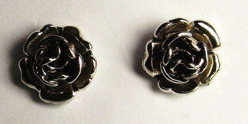 Stunning TIBETAN SILVER ROSE EARRINGS