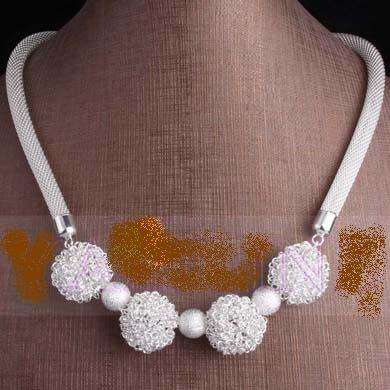 STERLING SILVER MESH NECKLACE 53CM