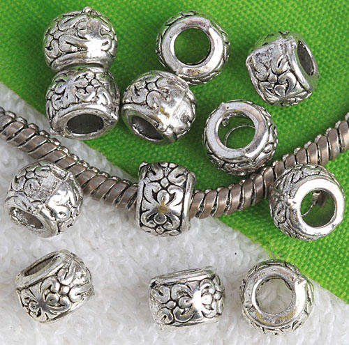 TIBETAN SILVER FLORAL SPACER BEADS(DOES NOT FIT PARDORA)