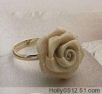 STUNNING GOLD TONE ROSE RING SIZE ADJUSTABLE