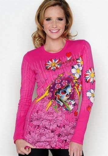 ORIGINAL!! ED HARDY PIEND LADIES LONG SLEEVE SHIRT SIZE: 10