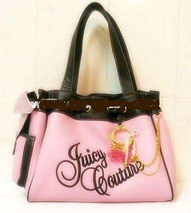 STUNNING DESIGNER JUICY HANDBAG COFFEE AND PINK