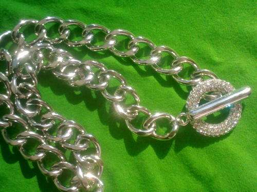 STUNNING TIBETAN SILVER NECKLACE WITH T/O DIAMANTE CLASP