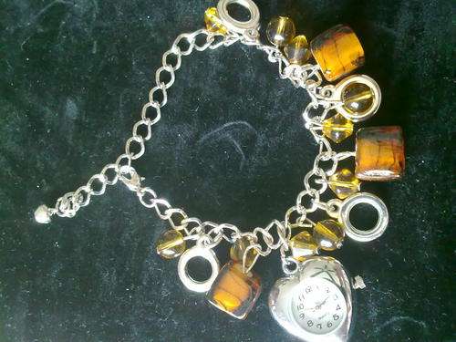 GORGEOUS CHARM BRACELET WATCH BROWN