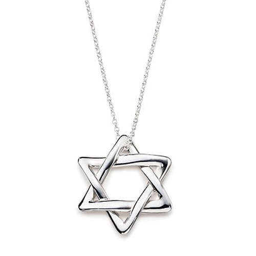STERLING SILVER STAR OF DAVID PENDANT NECKLACE