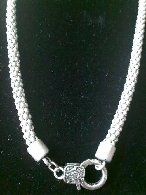 BACK BY DEMAND!!!!STUNNING ROUND TIBETAN SILVER LOBSTER CLASP NECKLACE 8mm