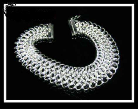 STUNNING SILVER 18 mm MULTI CIRCLE BRACELET