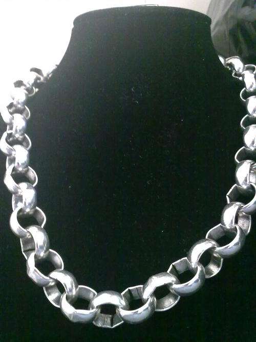 12 mm TIBETAN SILVER ROLO NECKLACE 46 cm