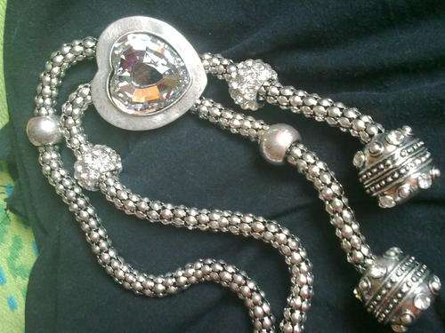 GORGEOUS TIBETAN SILVER CHUNKY HEART NECKLACE