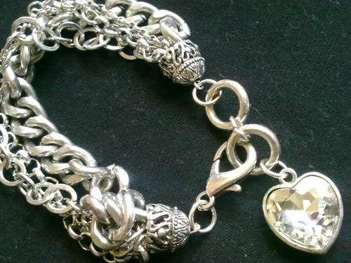 STUNNING TIBETAN SILVER FILIGREE HEART BRACELET