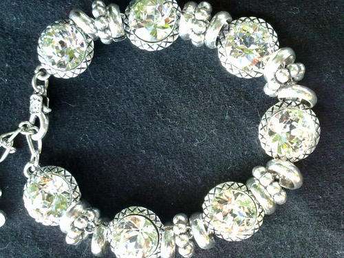 *R180* EXCLUSIVELY FROM 2010 HADASSAH COLLECTION TIBETAN SILVER DIAMANTE BRACELET
