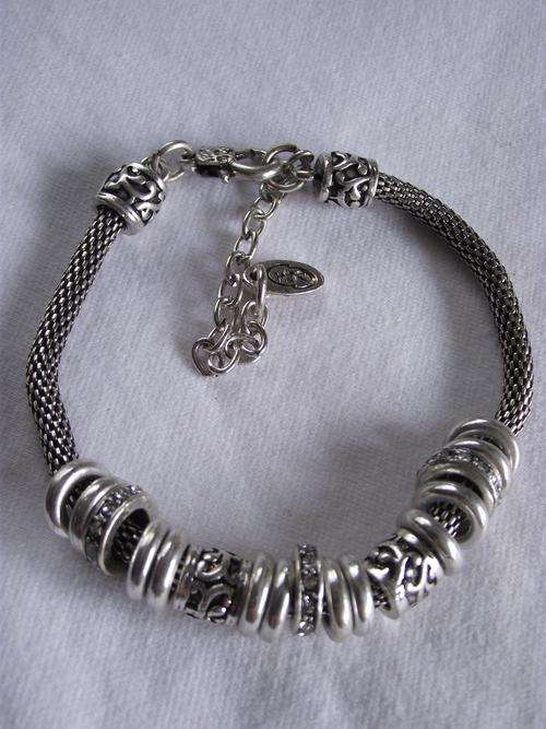 EXCLUSIVELY FROM THE 2011 HADASSAH COLLECTION TIBETAN SILVER FANCY BEADS DIAMANTE BRACELET