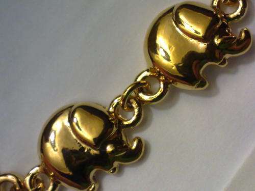 ONE ONLY!!!GORGEOUS GOLD ELEPHANTS BRACELET 10 mm