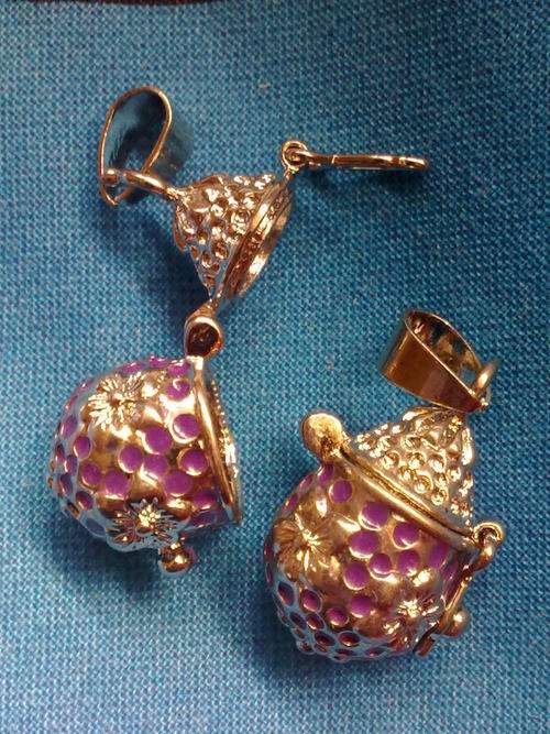PURPLE PILL BOX SILVER CHARM PENDANT