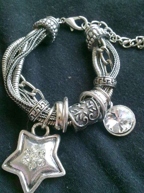ONE ONLY!!TIBETAN SILVER MULTI STRAND BRACELET CHARMS BELCHER CLASP