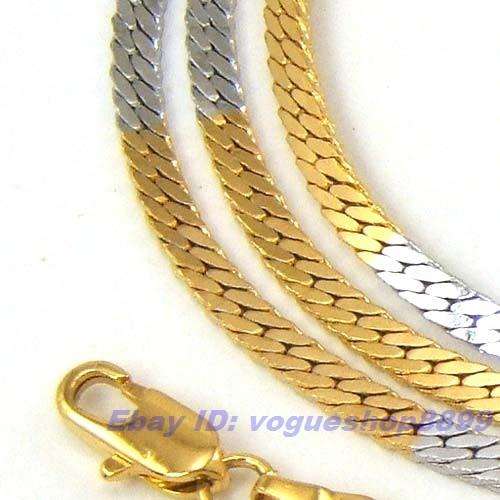 GORGEOUS 5 MM TWO TONE GOLD CHAIN NECKLACE 60 cm