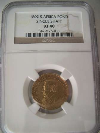 1892  Pond , Single Shaft  * NGC Graded XF 40 @ R1 start !!