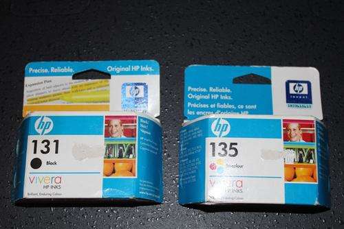 HP 135 AND 131 INK CARTRIDGES BLACK AND COLOUR
