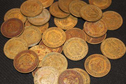 Coins 1/2 cent collection from 1960's South African