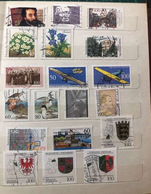 Germany 1990 - 1999 used stamps in A5 album (150+ stamps)