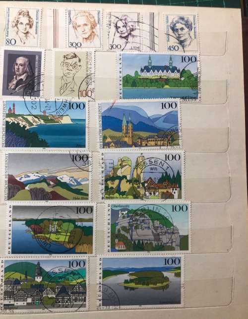 Germany 1990 - 1999 used stamps in A5 album (150+ stamps)
