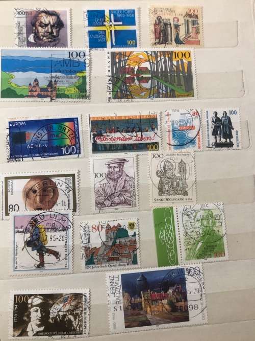 Germany 1990 - 1999 used stamps in A5 album (150+ stamps)