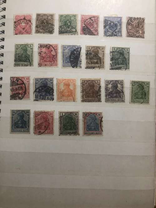 German Empire used stamps in small album (200+ stamps)