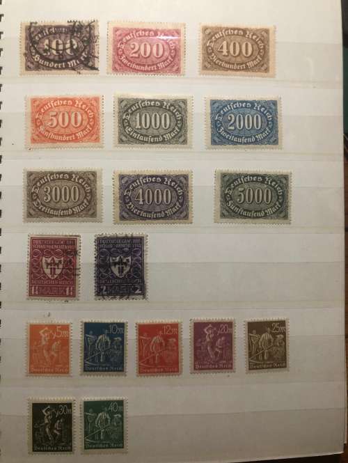 German Empire used stamps in small album (200+ stamps)