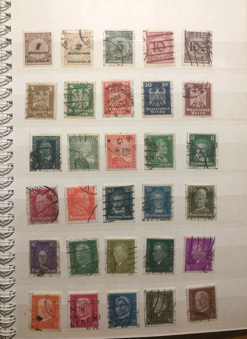 German Empire used stamps in small album (200+ stamps)