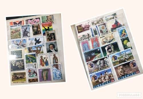 African stamps in album,