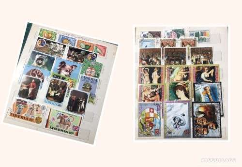 African stamps in album,